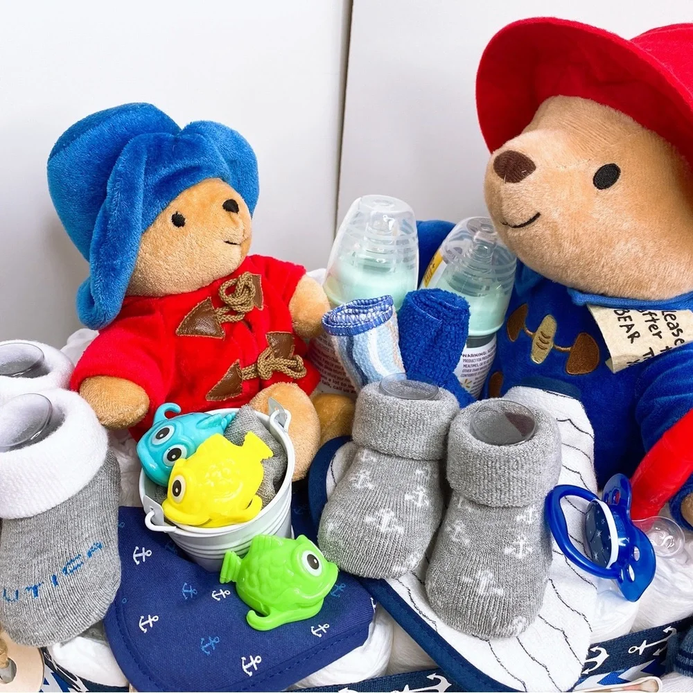 Boat Fisherman Diaper Cake, Twins Diaper Cake